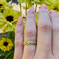 Delightful 9ct Wide Gold Band from London