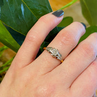 Vintage Star Set Diamond Engagement Ring