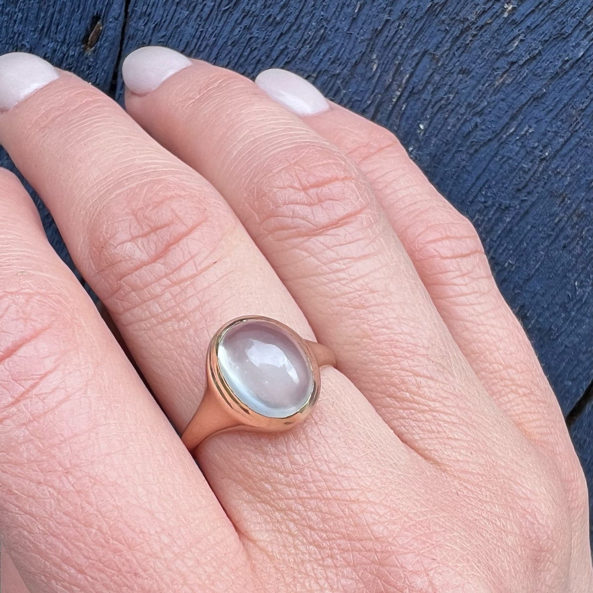Sensual Edwardian Moonstone in Gold Ring