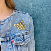 Fantastic Flora Brass & Glass Brooch