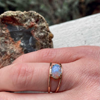 Fiery Opal in Rosy Gold Conversion Ring