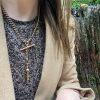Gold Filled Curb Married Chain with Engraved Details