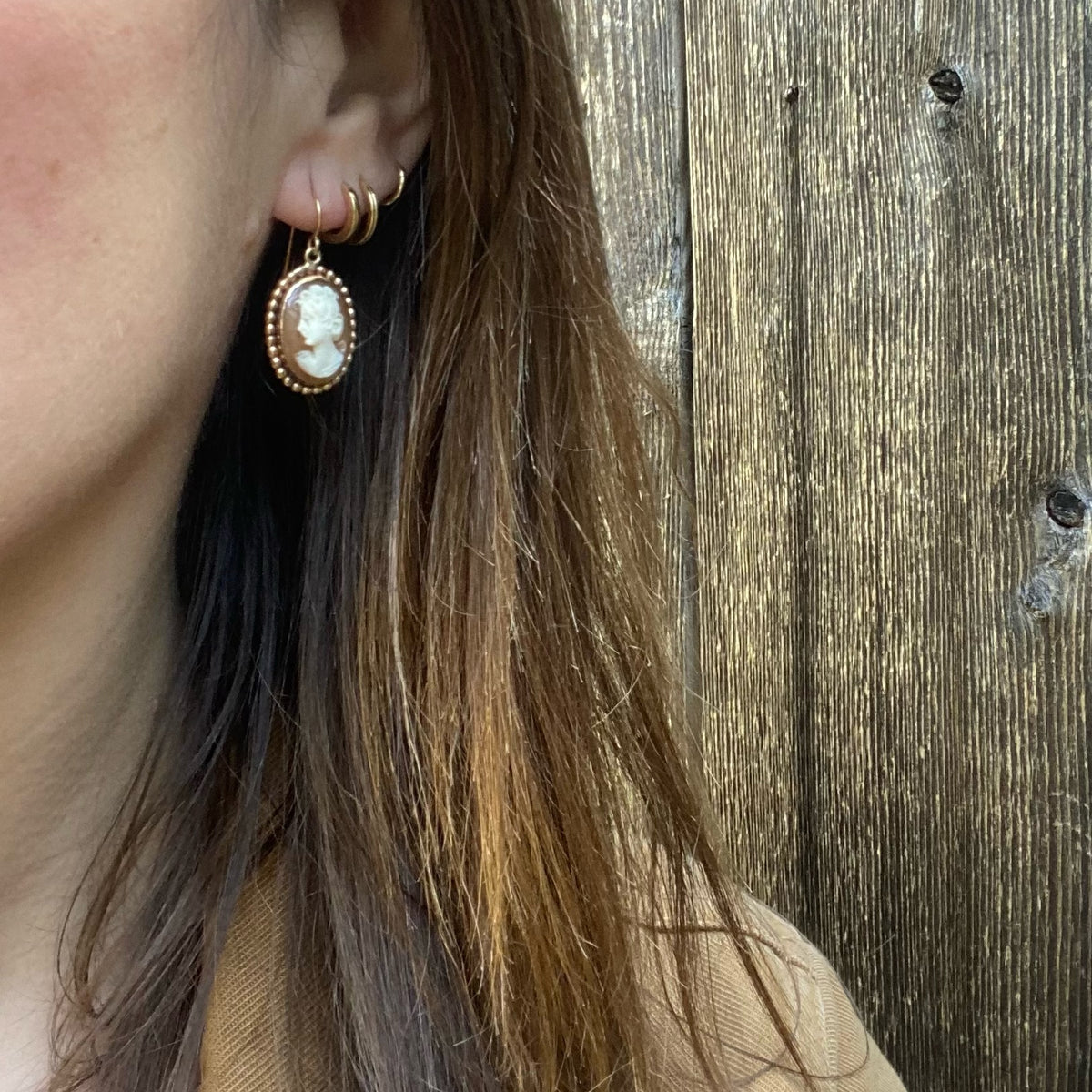 Romantic Victorian Revival Cameo Earrings