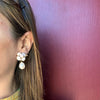 Romantic Powder-Pink & Pearl Flower Earrings