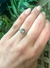 The Oval Aquamarine Ring in Recycled White Gold