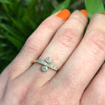 Vintage Platinum and 18k Gold Diamond Ring
