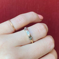 Utterly Charming Tri-Tone Flower Wedding Band