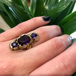Among the Leaves a Walton and Co Amethyst and Green Gold Ring