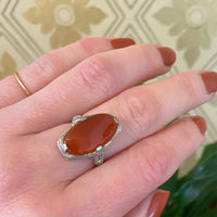 Glowing Carnelian in Ornate Filigree Ring