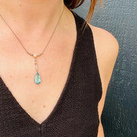 Spellbinding "Y" Necklace in Diamond, Pearl & Paste