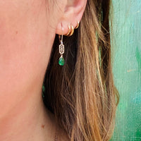 Emerald & White Gold Filigree Earrings by brunet