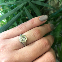 1920's Rose Cut Diamond in White Gold Filigree