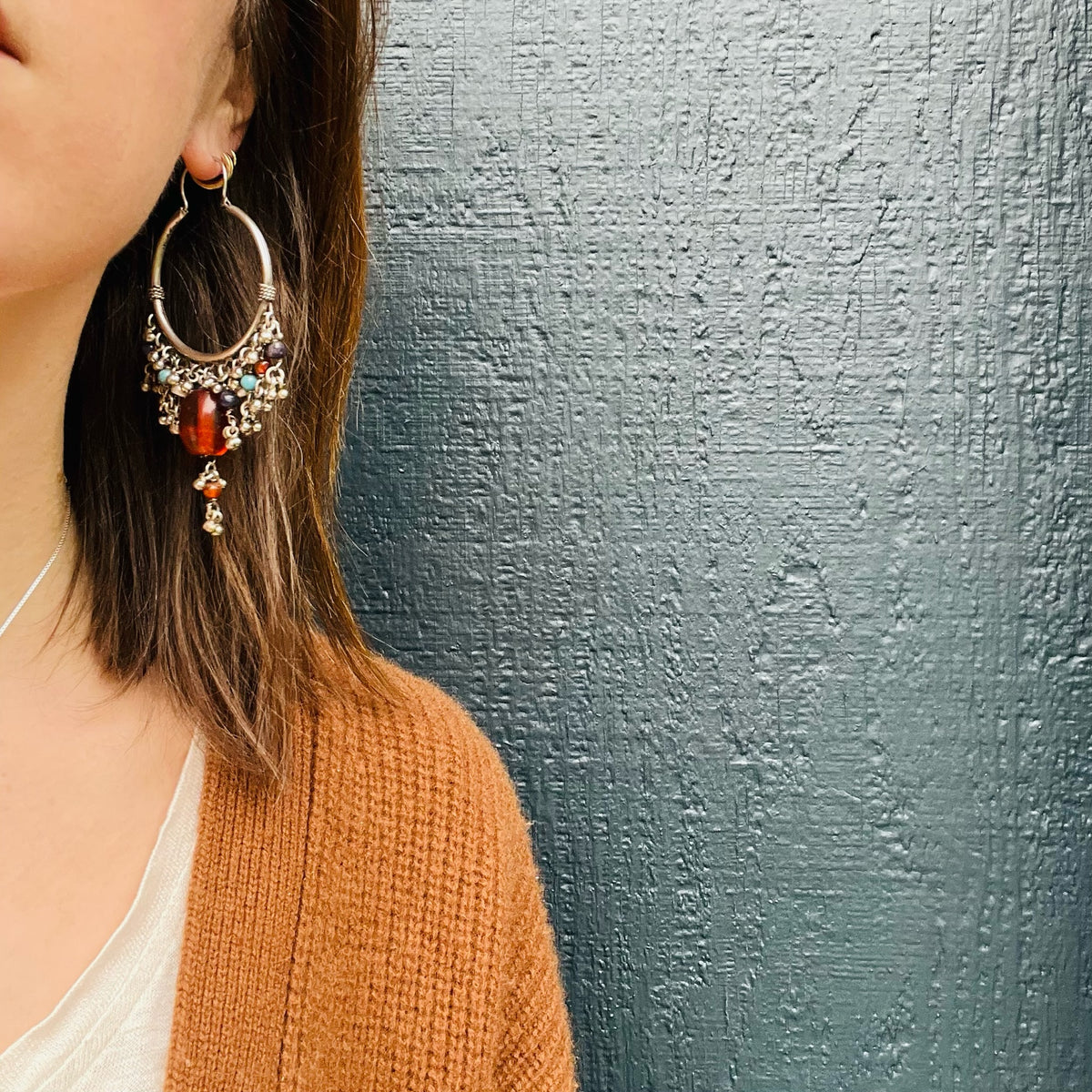 Incredible Fringed Hoops with Gem Beads