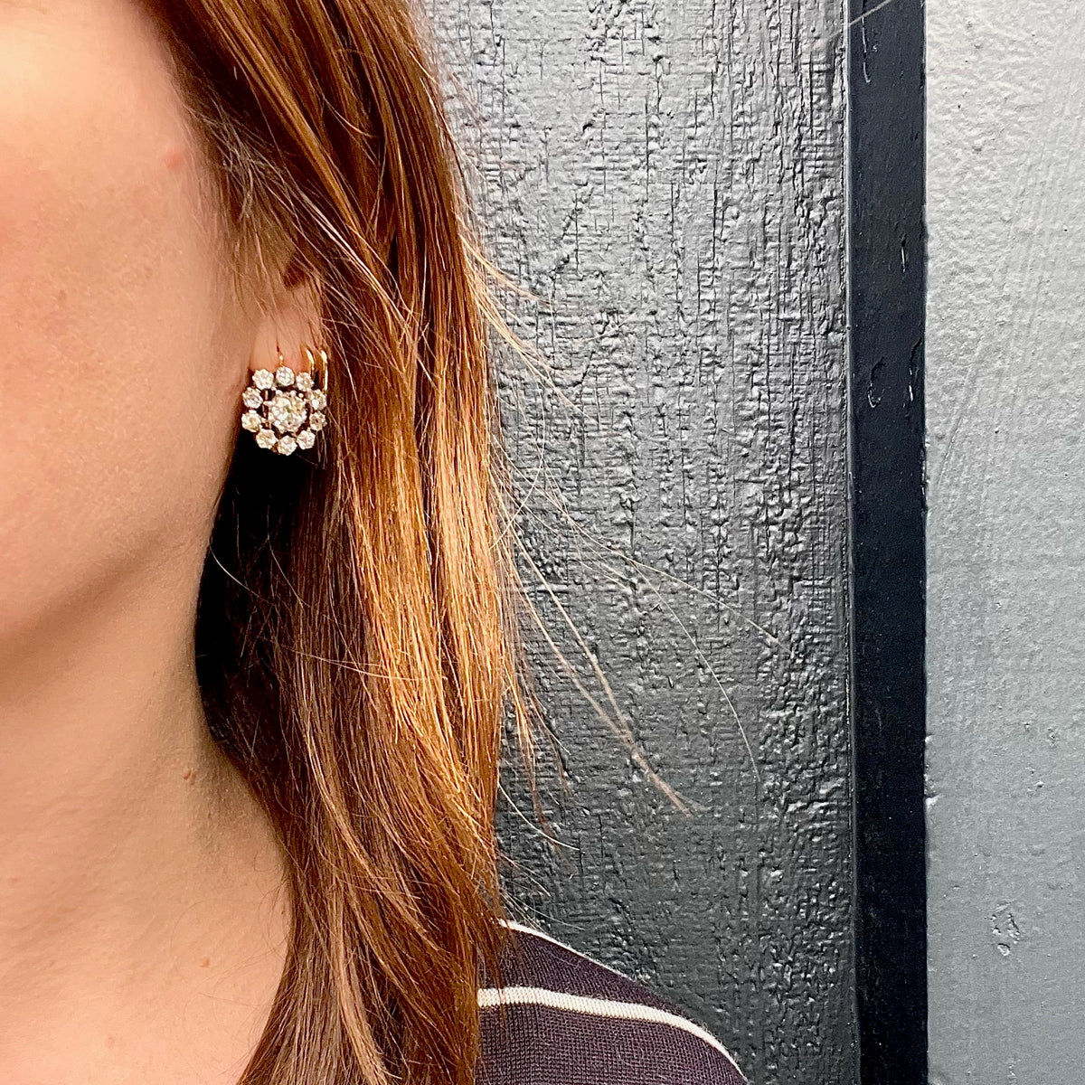 Dazzling Italian Diamond Cluster Earrings