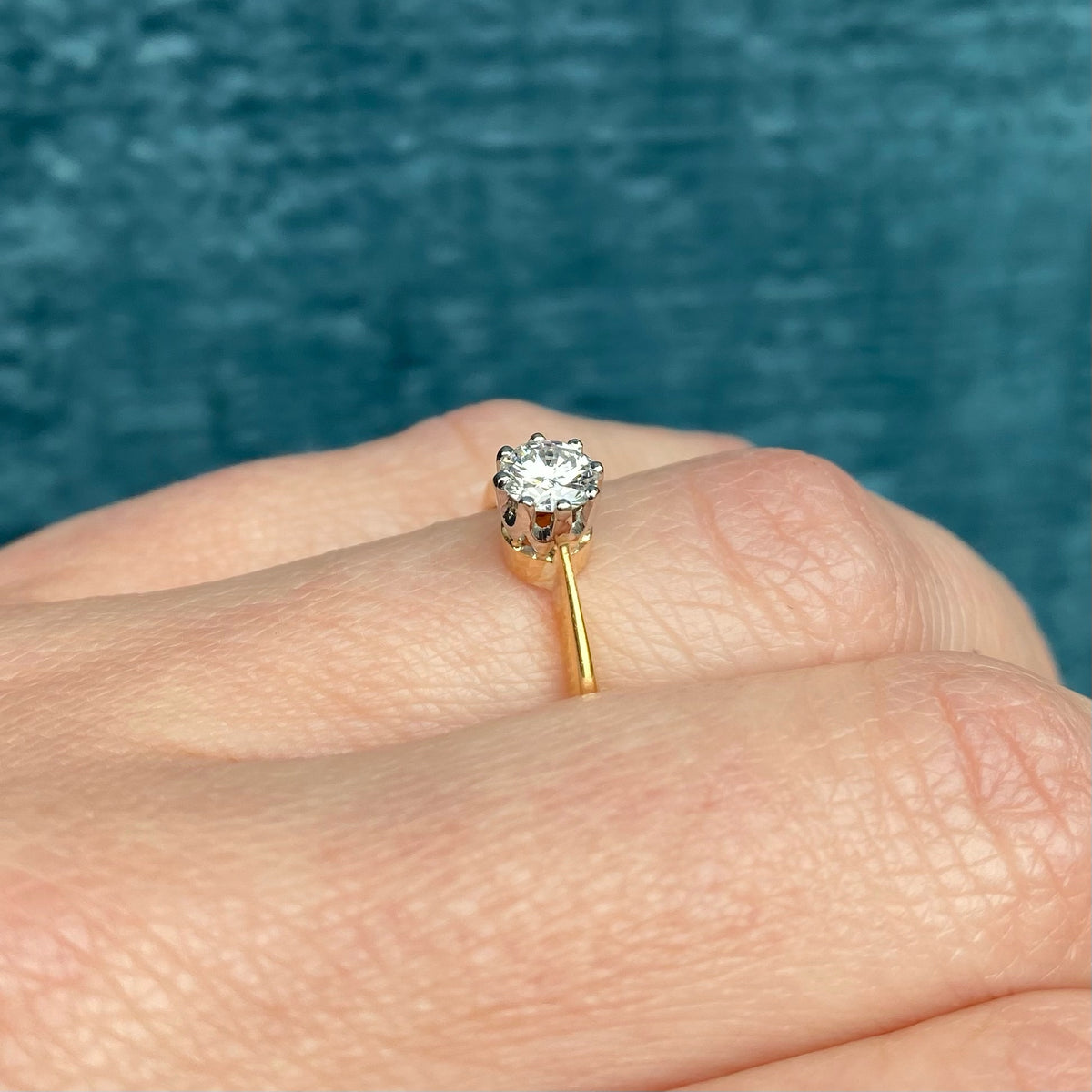 Ideal Antique Diamond Solitaire Engagement Ring