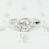 1 carat old european cut diamond engagement ring in platinum circa 1940