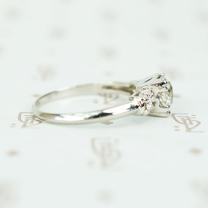 Beautiful Vintage 1 Carat OEC Diamond Platinum Engagement Ring
