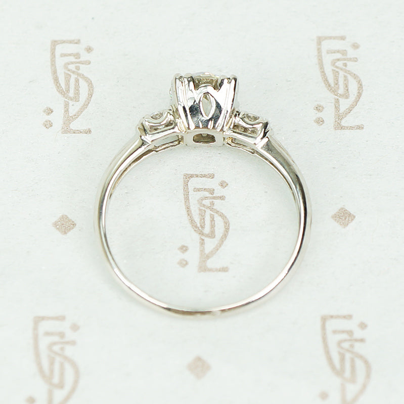 Beautiful Vintage 1 Carat OEC Diamond Platinum Engagement Ring
