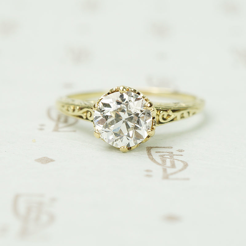 Vintage 1 carat Old Euro Diamond Solitaire