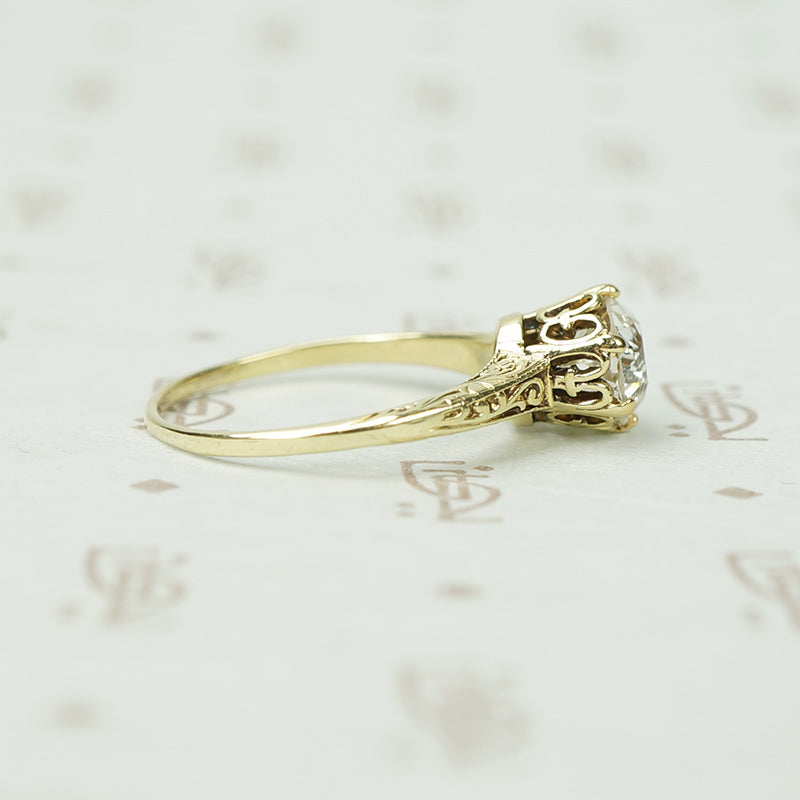 Vintage 1 carat Old Euro Diamond Solitaire