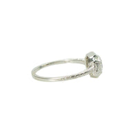 Stunning and Engraved Art Deco White Gold Engagement Ring