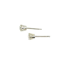 Old Euro Diamond Stud Earrings in White Gold