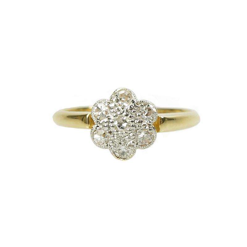 Vintage Diamond set Rosette Ring