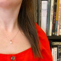 Vintage Pearl Solitaire Pendant in White Gold