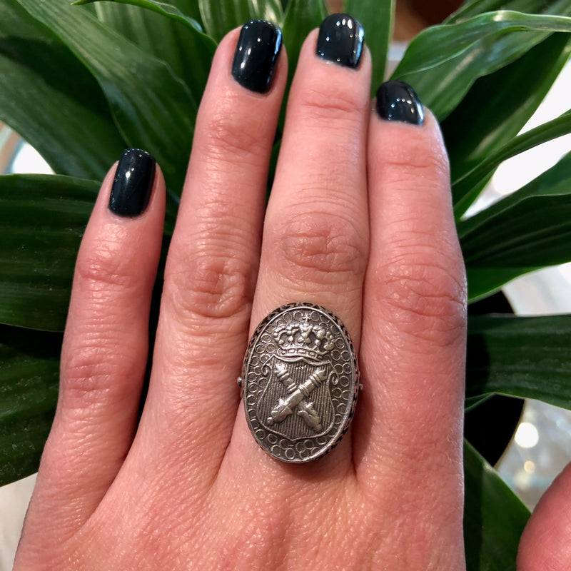 The Shield and Crown Vintage Austrian Silver Ring