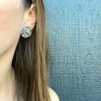 Vintage Silver Jerusalem Cross Earrings