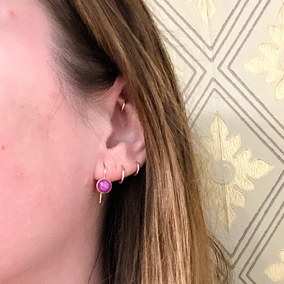 The Pink Star Ruby Ear Drops