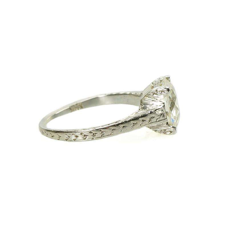 Art Deco Solitaire Engagement ring with 2.23 OEC