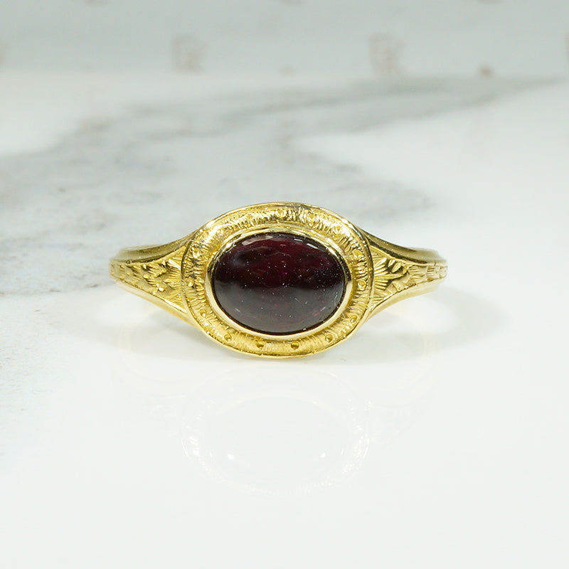 Antique 20k Gold Carbuncle Ring