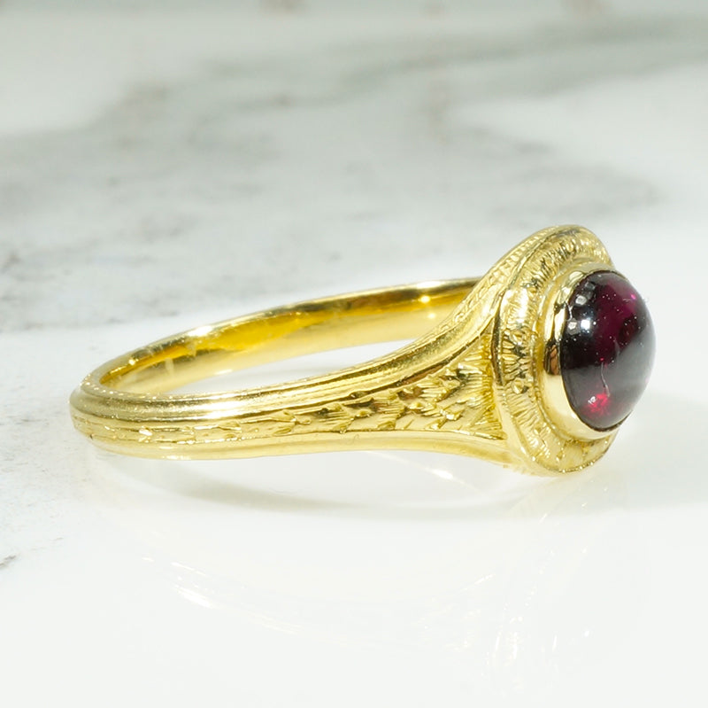 Antique 20k Gold Carbuncle Ring