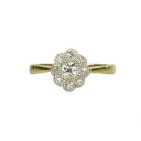 Cushion Cut Vintage Diamond Cluster Ring