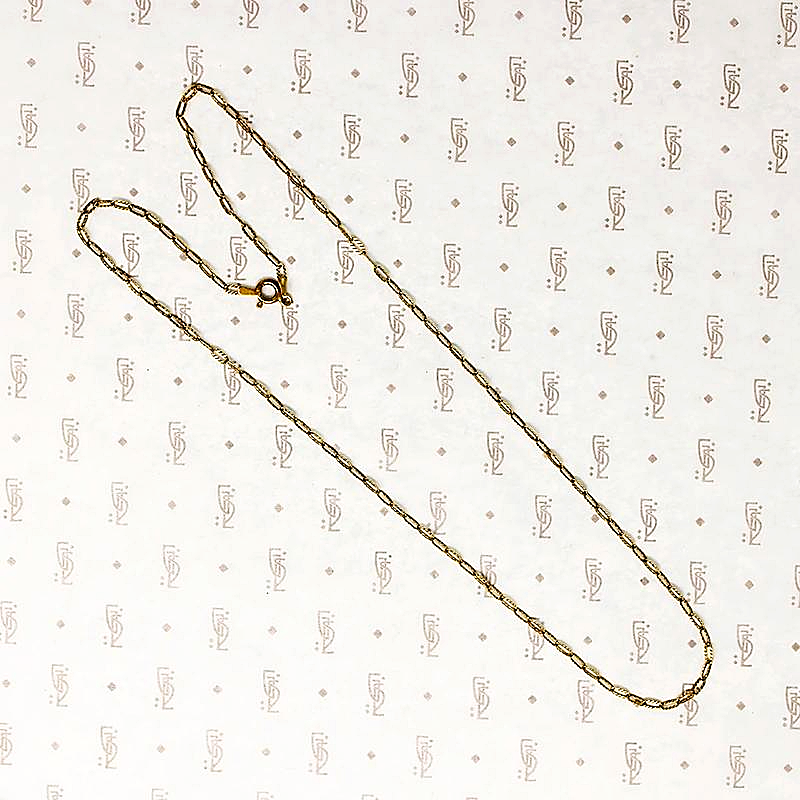 20 Inch Textured Oval Link Vermeil Chain