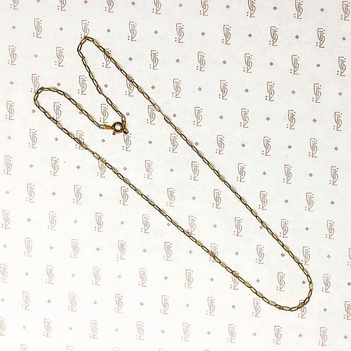 20 Inch Textured Oval Link Vermeil Chain