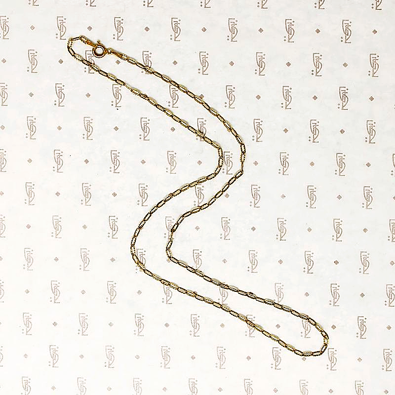 20 Inch Textured Oval Link Vermeil Chain
