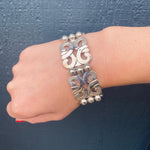 Elegant Mexican Sterling Silver Panel Bracelet
