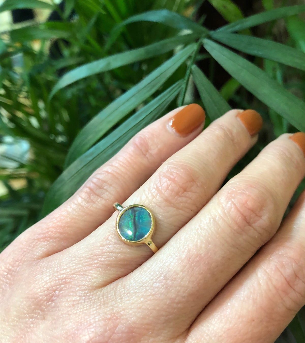 Uniquely Beautiful Black Opal Ring by GSL