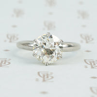 2.16 carat old european cut platinum solitaire ring