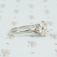 2.16 carat old european cut platinum solitaire ring side