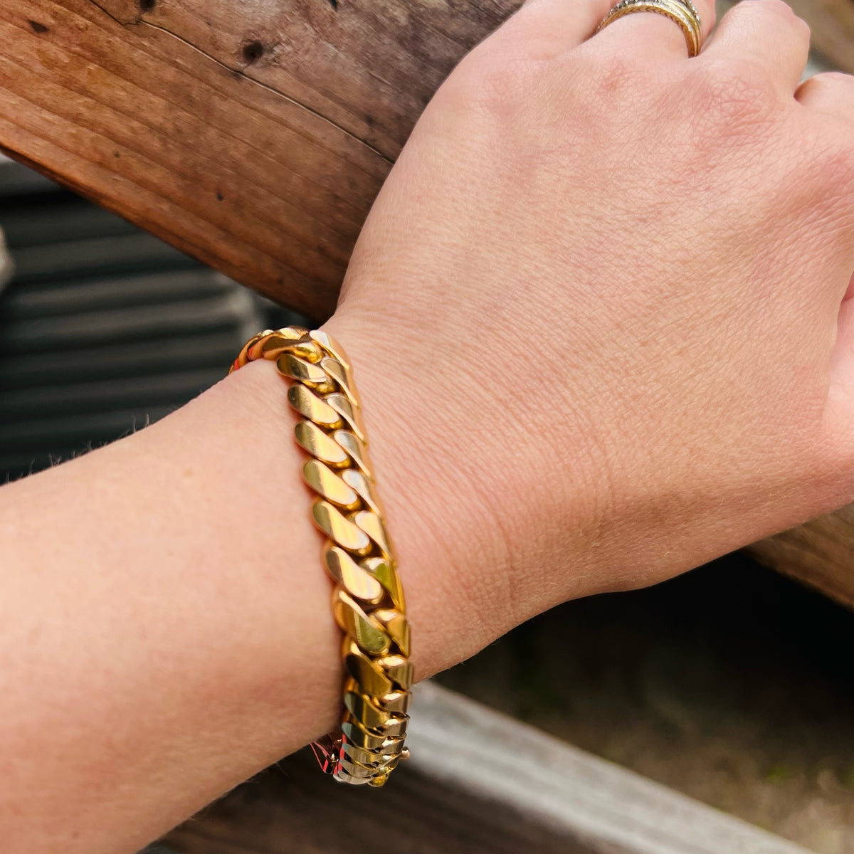 Heavy 1940's 18k Cuban Link Bracelet