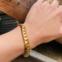 Heavy 1940's 18k Cuban Link Bracelet