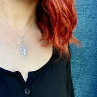 Stunning Edwardian Platinum Filigree Diamond Pendant