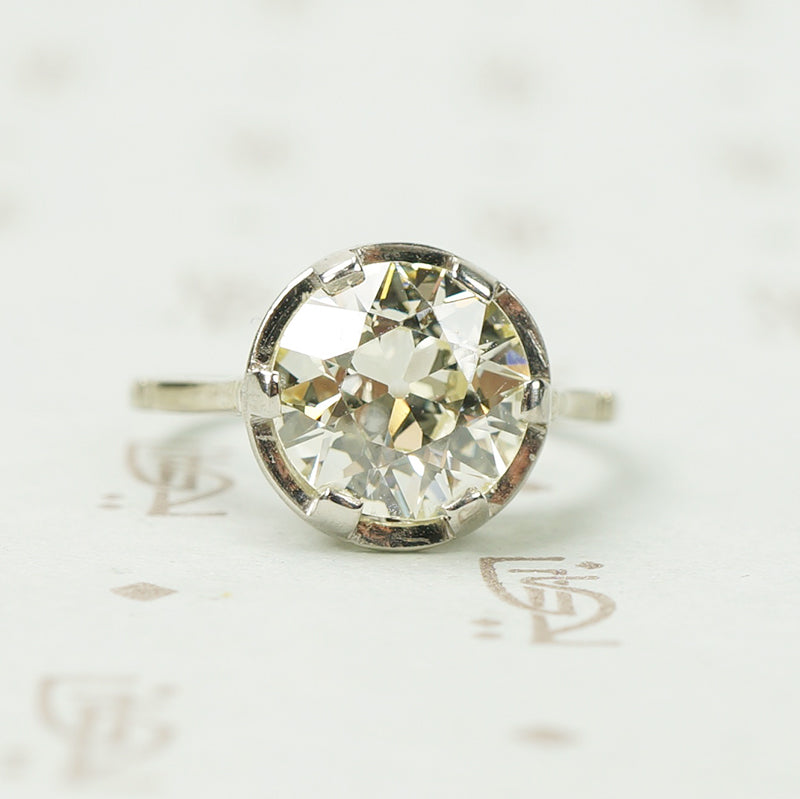 Stunning Platinum Deco 2.26 OEC Diamond Solitaire