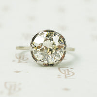 Stunning Platinum Deco 2.26 OEC Diamond Solitaire