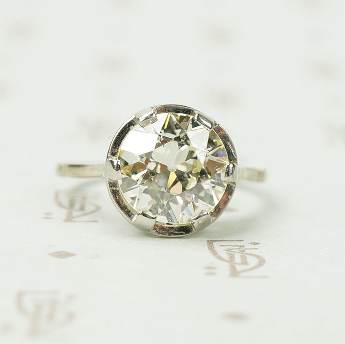 Stunning Platinum Deco 2.26 OEC Diamond Solitaire