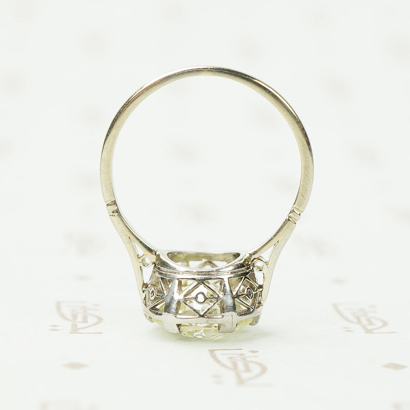Stunning Platinum Deco 2.26 OEC Diamond Solitaire