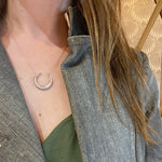 The White Gold Diamond Crescent Moon Necklace